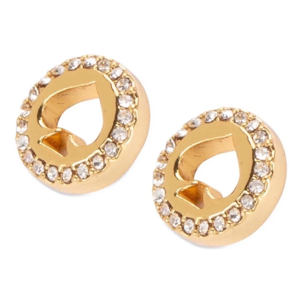 KATE SPADE • Gold Spot The Spade Crystal Halo Earrings - Picture 5 of 7
